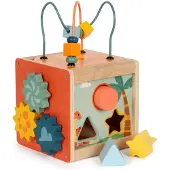 Small Foot - Houten Activiteitenkubus Motoriekspiraal Dino