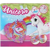 Unicorn Sieradendoos eenhoorn karton knutselset voor kinderen multicolor.