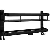 QUVIO Keukenrek met planchet en haakjes – Staal – 14x40x23 cm – Zwart