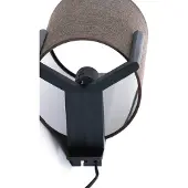 Light & Living Danish design wandlamp Litto zwart met linnen