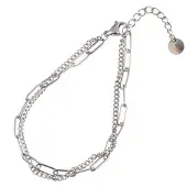 Go Dutch Label Armband Dubbel Ketting Zilver B1251-1