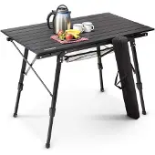 Arebos campingtafel 120 x 70 cm roltafel aluminium klaptafel outdoor zwart