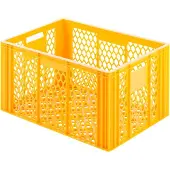 0 0 Eurobox broodbak, geschikt voor levensmiddelen, inhoud 79,8 l, geperforeerde uitvoering, geeloranje