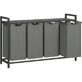 Mazazu - Wasmand - 4 vakken - Zwartgrijs - 116x33x72