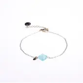 Go Dutch Label Armband Klaver Ice Blue Goud B9308-04