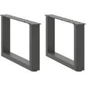 vidaXL Salontafelpoten 2 st U-vormig 50x(30-31) cm staal antraciet