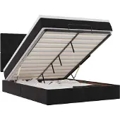 vidaXL Ottoman bed met matrassen en LED's 140x190cm fluweel zwart