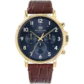 Tommy Hilfiger Analoog horloge 'Dressed Up' donkerblauw / bruin