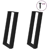 vidaXL Console tafelpoten 2 st U-vormig 28x(72-73) cm staal zwart