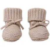 Norton Clipper gebreide baby slofjes lichtbruin Jongens/Meisjes Katoen Effen - maat 0-6 mnd