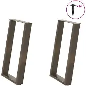 vidaXL Eettafelpoten 2 st U-vormig 50x(72-73) cm staal naturel