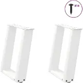 vidaXL Salontafelpoten 2 st U-vormig 38x(42-43) cm staal wit