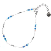 Go Dutch Label Armband Blauw groene kraal Silver B2234-1