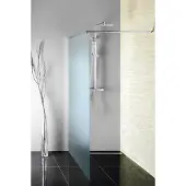 Aqualine Pilot inloopdouche opaalglas 70x190cm chroom