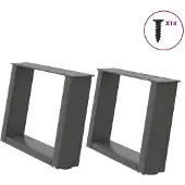 vidaXL Salontafelpoten 2 st U-vormig 40x(30-31) cm staal antraciet
