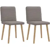 vidaXL Eetkamerstoelen draaibaar 2 st stof taupe