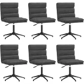 vidaXL Eetkamerstoelen 6 st kunstleer zwart
