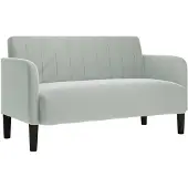 vidaXL Loveseat bank 109 cm fluweel lichtgrijs