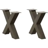 vidaXL Salontafelpoten 2 st X-vormig 60x(42-43) cm staal naturel