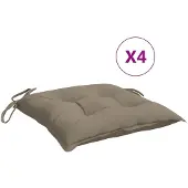 vidaXL Stoelkussens 4 st 40x40x7 cm oxford stof taupe