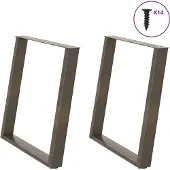 vidaXL Eettafelpoten 2 st U-vormig 70x(72-73) cm staal naturel