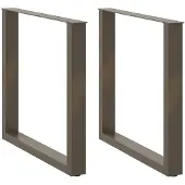 vidaXL Eettafelpoten 2 st U-vormig 90x(72-73) cm staal naturel