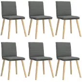 vidaXL Eetkamerstoelen 6 st stof donkergrijs