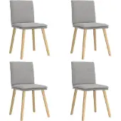 vidaXL Eetkamerstoelen 4 st stof wolk grijs