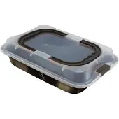 Berlinger Haus ShinyMetallic Line - Bakvorm met Deksel - 36,5cm x 24,5cm x 5,5cm - Zwart Opaliserend - Niet-klevende Coating