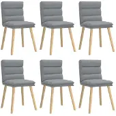 vidaXL Eetkamerstoelen 6 st stof lichtgrijs