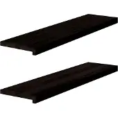 vidaXL Traptreden 2 st 100x30x2 cm massief eikenhout bruin-zwart