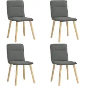 vidaXL Eetkamerstoelen 4 st stof donkergrijs