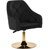 Activeshop Draaistoel LUX Zwart fluweel - 360° draaibaar - gedemonteerd geleverd- fluweel- werkstoel