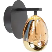 Highlight Wandlamp Golden Egg zwart met amber glas