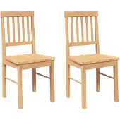 vidaXL Eetkamerstoelen 2 st massief hout rubber
