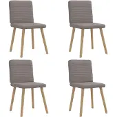 vidaXL Eetkamerstoelen 4 st draaibaar stof taupe
