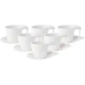 Villeroy & Boch Kaffeetassen mit Untertassen Flow 200 ml Set van 6
