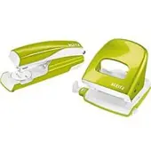 Leitz perforator + tafelnietmachine Wow SET, metallic-groen