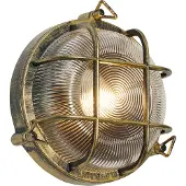 QAZQA Buiten wand- en plafondlamp antiek goud rond IP44 - Noutica