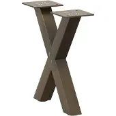 vidaXL Salontafelpoten 2 st X-vormig 30x(30-31) cm staal naturel