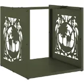 vidaXL Brandhoutrek 40x40x40 cm koudgewalst staal olijfgroen