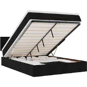 vidaXL Bed met matras 140x190 cm stof zwart