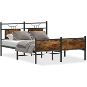 vidaXL Bedframe zonder matras hout gerookt eikenkleurig 140x200 cm