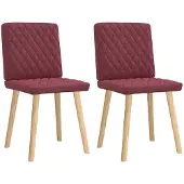 vidaXL Eetkamerstoelen 2 st stof wijnrood
