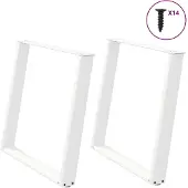 vidaXL Eettafelpoten 2 st U-vormig 100x(72-73) cm staal wit
