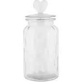 Clayre & Eef deksel voor voorraadpot, Ø 11x24 cm, transparant glas