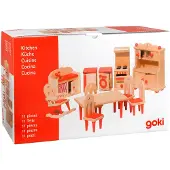 Goki - Poppenhuismeubeltjes serie 2: Keuken 11-delig - Hout