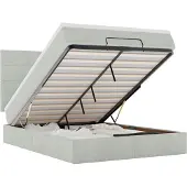 vidaXL Ottoman bed met matrassen 140x200cm fluweel lichtgrijs