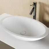 Riho Avella waskom solid surface ovaal wit mat