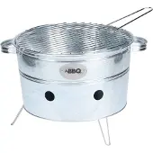Progarden Draagbare grill voor rundvlees, gemaakt van zwart staal, afmetingen 38 x 20 cm